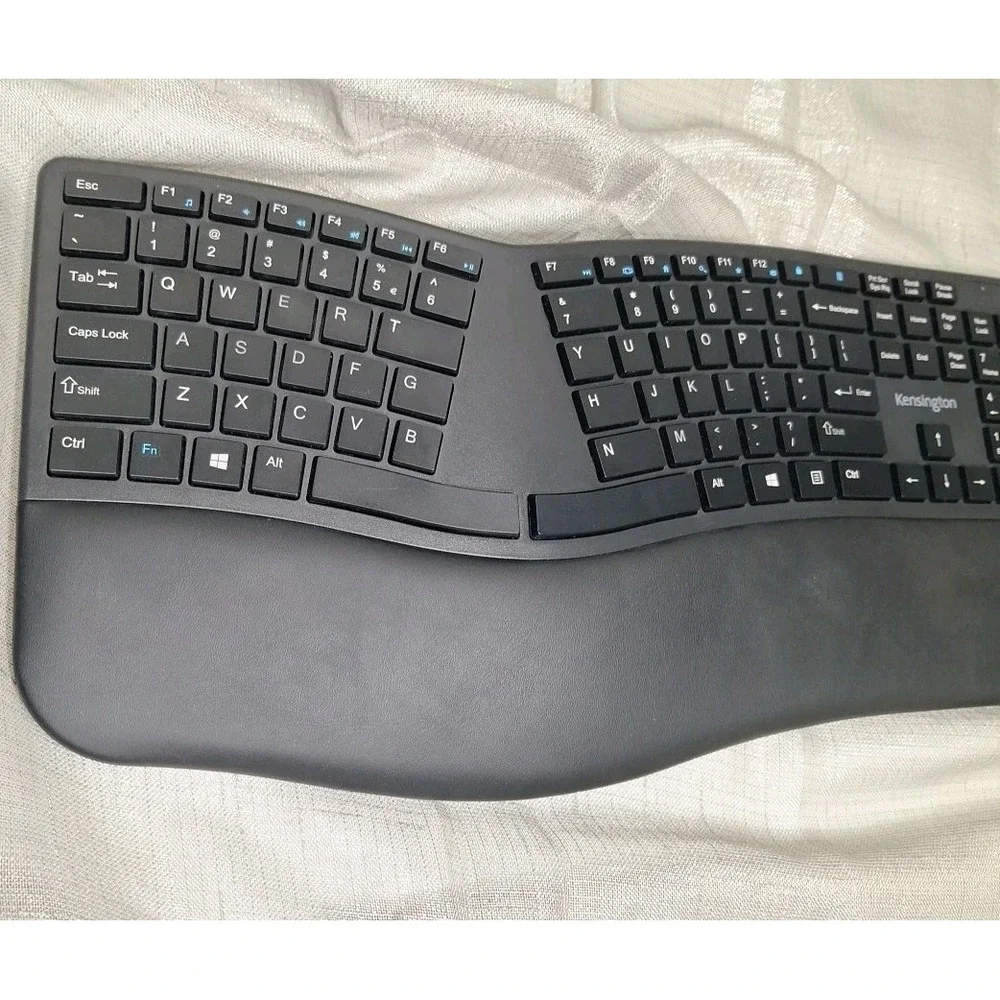 Kensington Pro Fit Ergo Wireless Keyboard Tested Dongle Included Wrist Rest